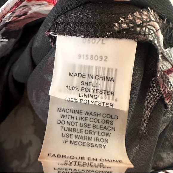 VINCE Camuto-Dark Floral Sheer Puff Sleeve Spring/Summer Blouse (Size:Large) - Picture 9 of 10